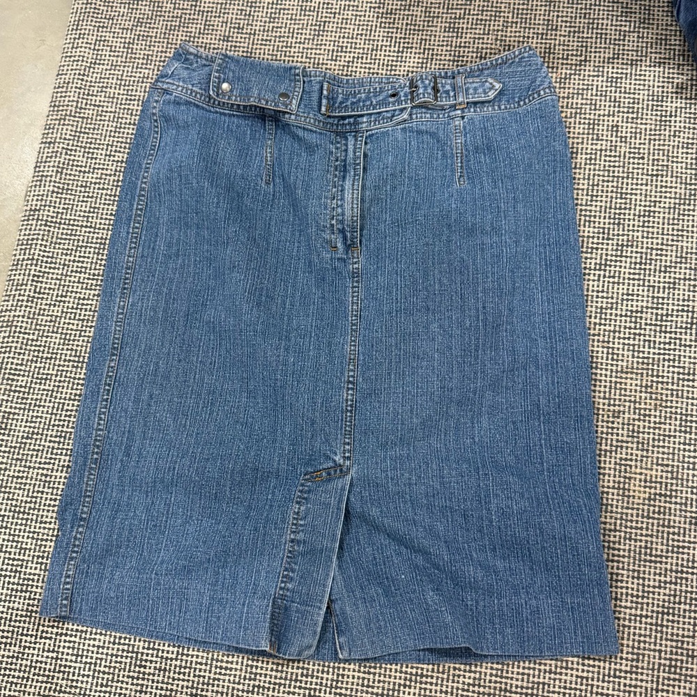 Perry Ellis Blue Denim Skirt